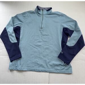 LL Bean Pullover Jacket Womens Large Blue Quarter Zip Outdoor Outerwear